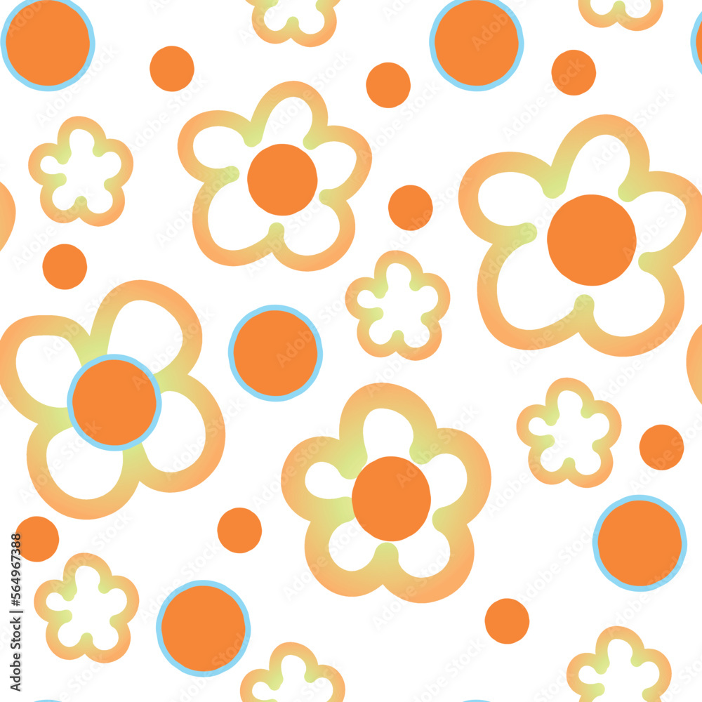 Seamless pattern with flowers. Vector file for designs.