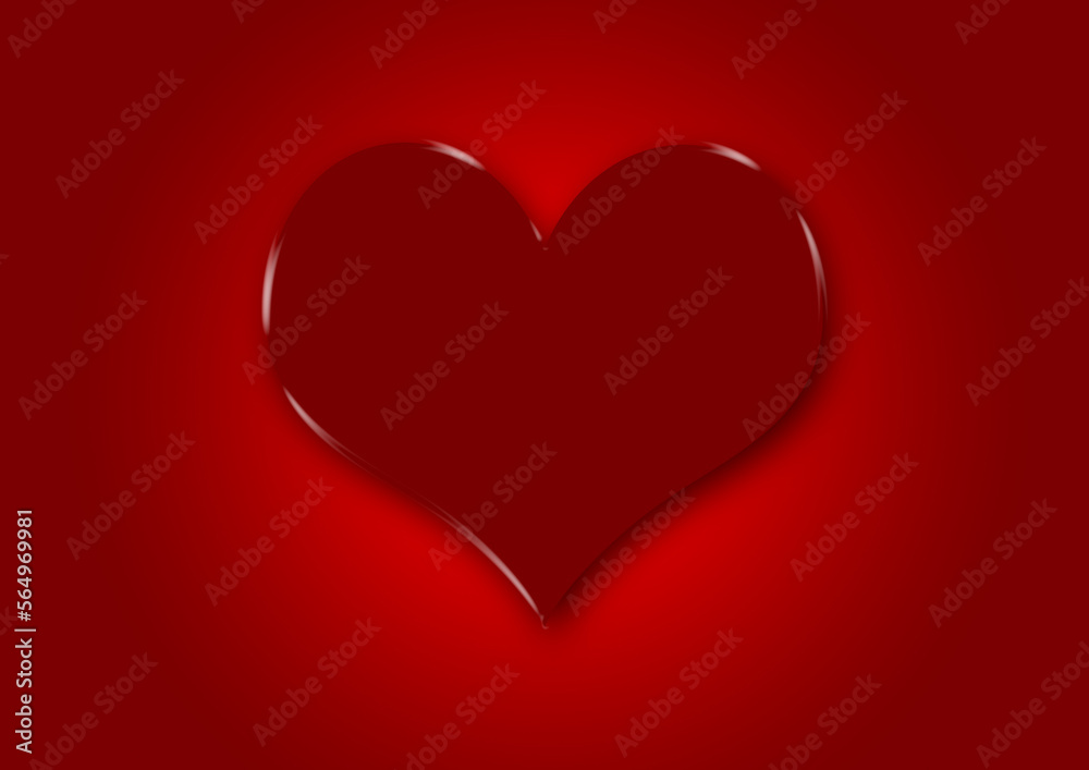 red heart on a red background