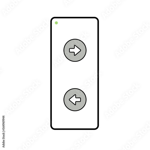 Obraz na plátně illustrazione di placca rettangolare con tasti di controllo direzione e led su s