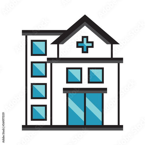 Hospital building vector illustration in flat style.