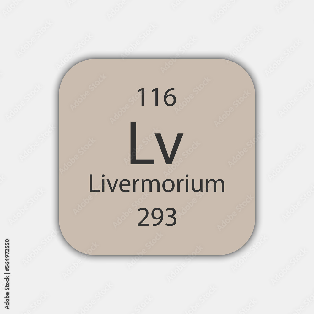 Livermorium symbol. Chemical element of the periodic table. Vector illustration. Livermorium symbol. Chemical element of the periodic table. Vector illustration.