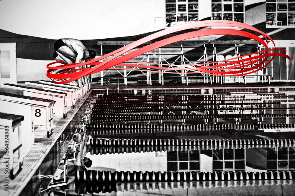 Obraz premium Composite image of grey line design