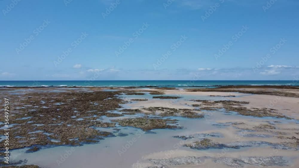 Aerial view of the beach and reef of the ocean in Morro de Sao Paulo, Brazil Aerial view of the beach and reef of the ocean in Morro de Sao Paulo, Brazil