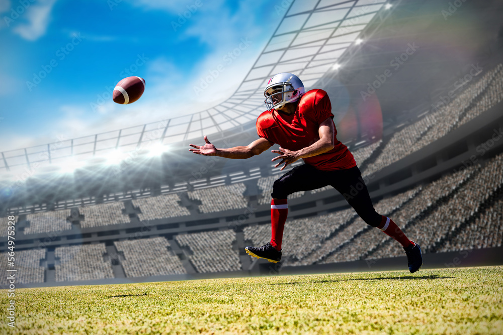 Naklejka premium Composite image of american football player