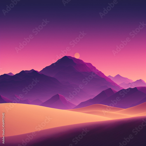 Lila Berge in der Wüste