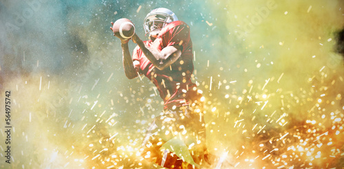 Fototapeta Naklejka Na Ścianę i Meble -  Composite image of american football player