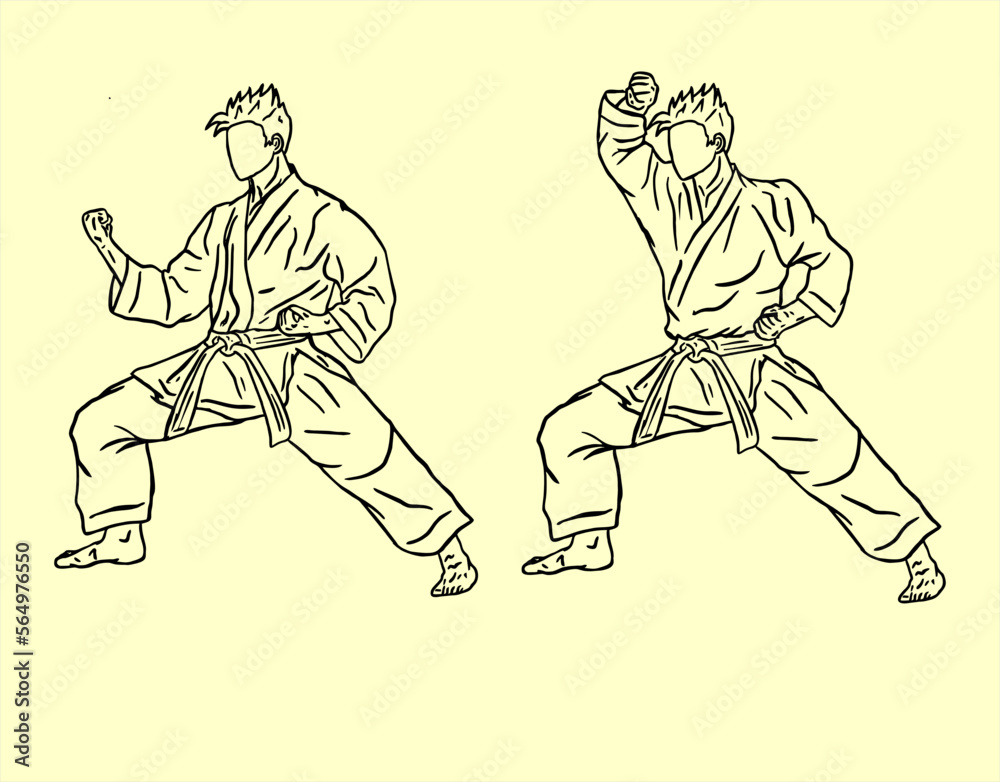 illustration of karate line art