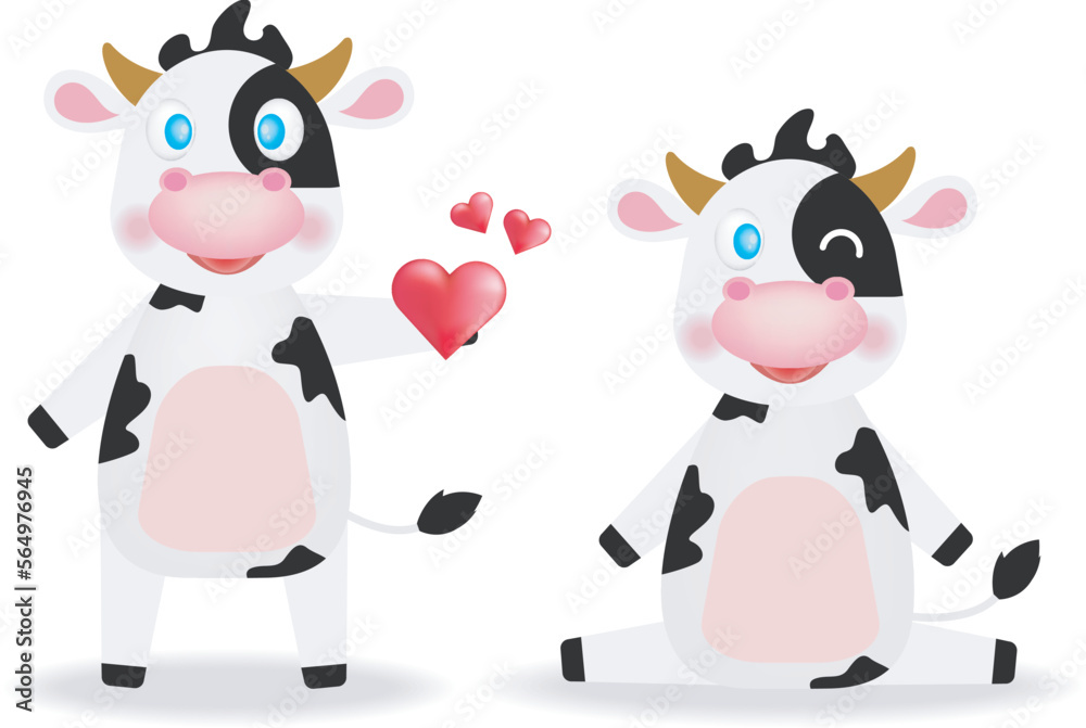 cow character vector design no2 cow character vector design no2