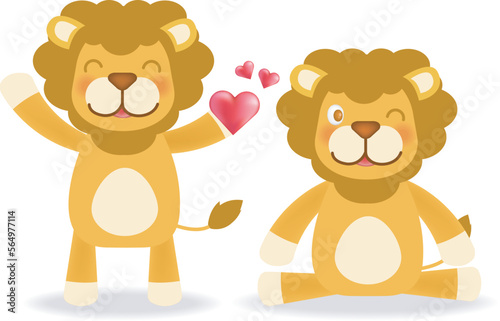 Lion character vector design no2