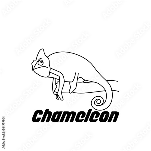 Chameleon symbol design concept icon design.  Chameleon symbolism and meanings include adaptability, artistry, balance, transformation, psychic awareness, spirit animal