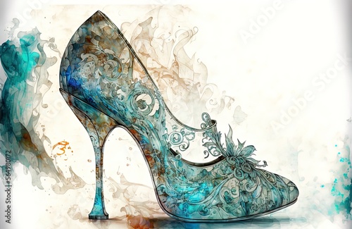 footwear like the glass slippers worn by Cinderella Generative AI