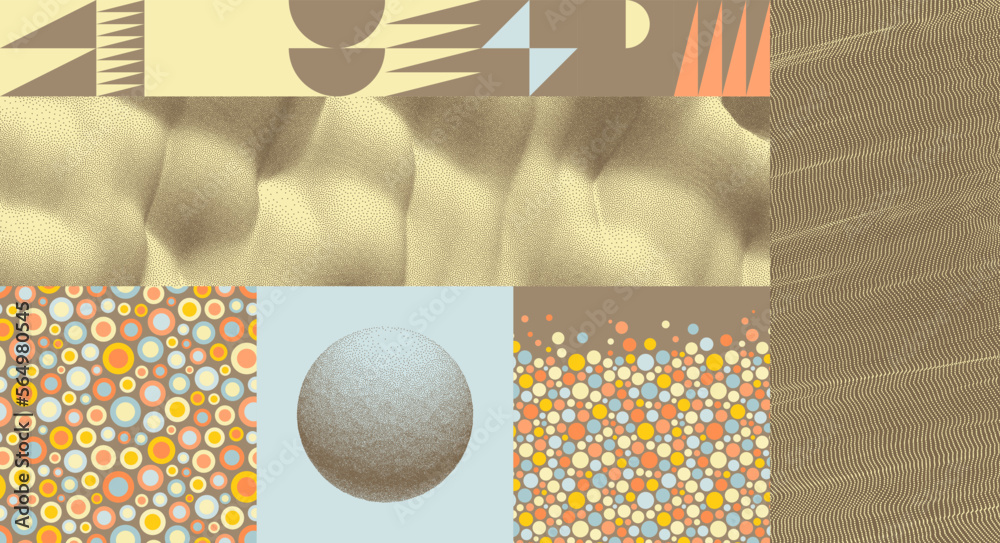 Vetor de Sphere. Background with bumps. Wavy pattern. Digital backdrop ...