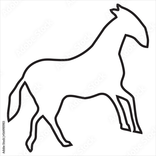 Vector  Image of horse running icon  black and white color  with transparent background.