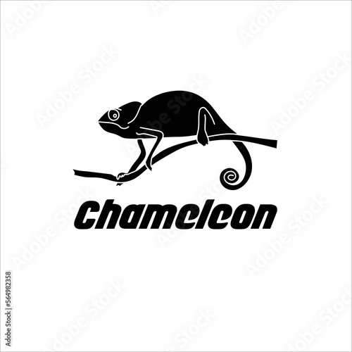 Chameleon symbol design concept icon design.  Chameleon symbolism and meanings include adaptability, artistry, balance, transformation, psychic awareness, spirit animal