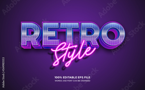 Retro 3D editable text style effect	