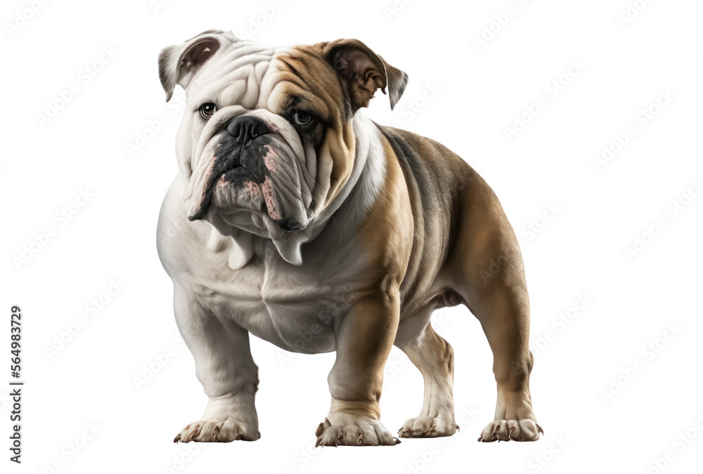 Bulldog dog isolated, generative ai , PNG