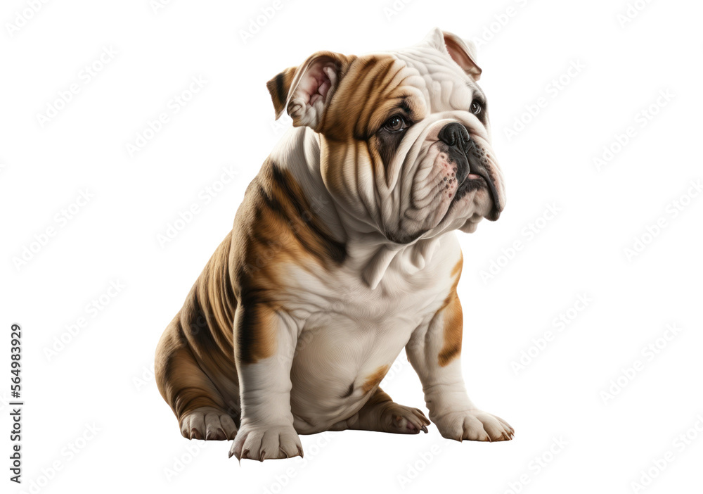 Bulldog dog isolated, generative ai , PNG