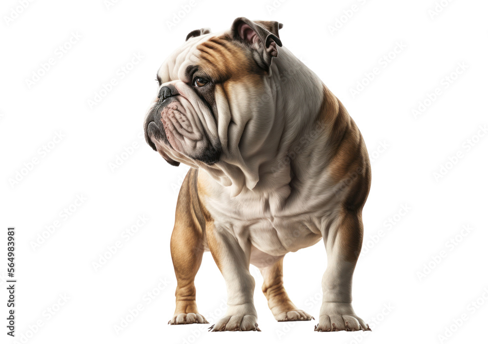 Bulldog dog isolated, generative ai , PNG