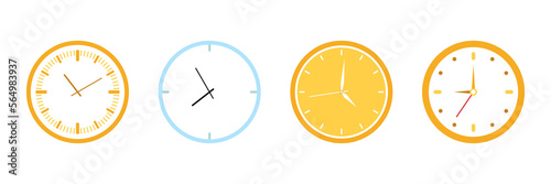 Clock icon. Set of watches. Flat style. vector.