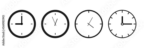 Clock icon. Set of watches. Flat style. vector.