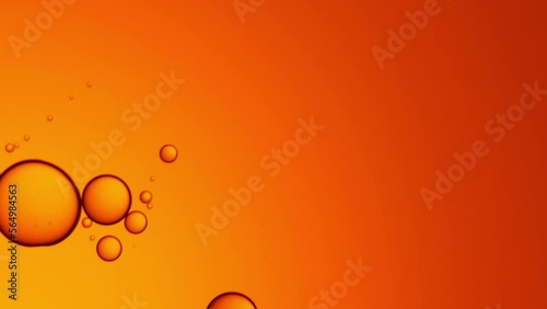 Top view movement of oil bubbles in the liquid