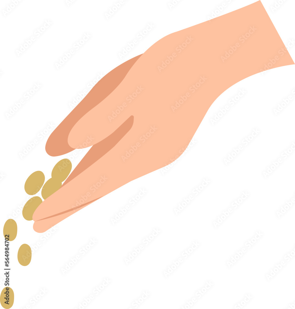 Gardening flatt icon Hand planting seeds Gardening flatt icon Hand planting seeds