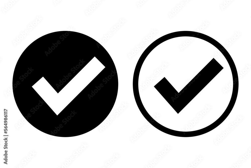 Simple round checkbox icon set. Vector. Simple round checkbox icon set. Vector.