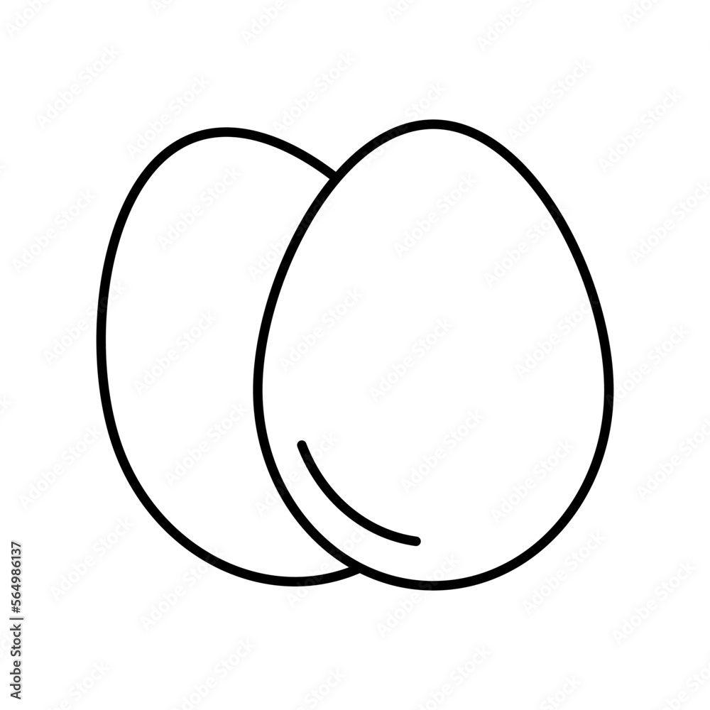Two white egg icons. Vector. Two white egg icons. Vector.