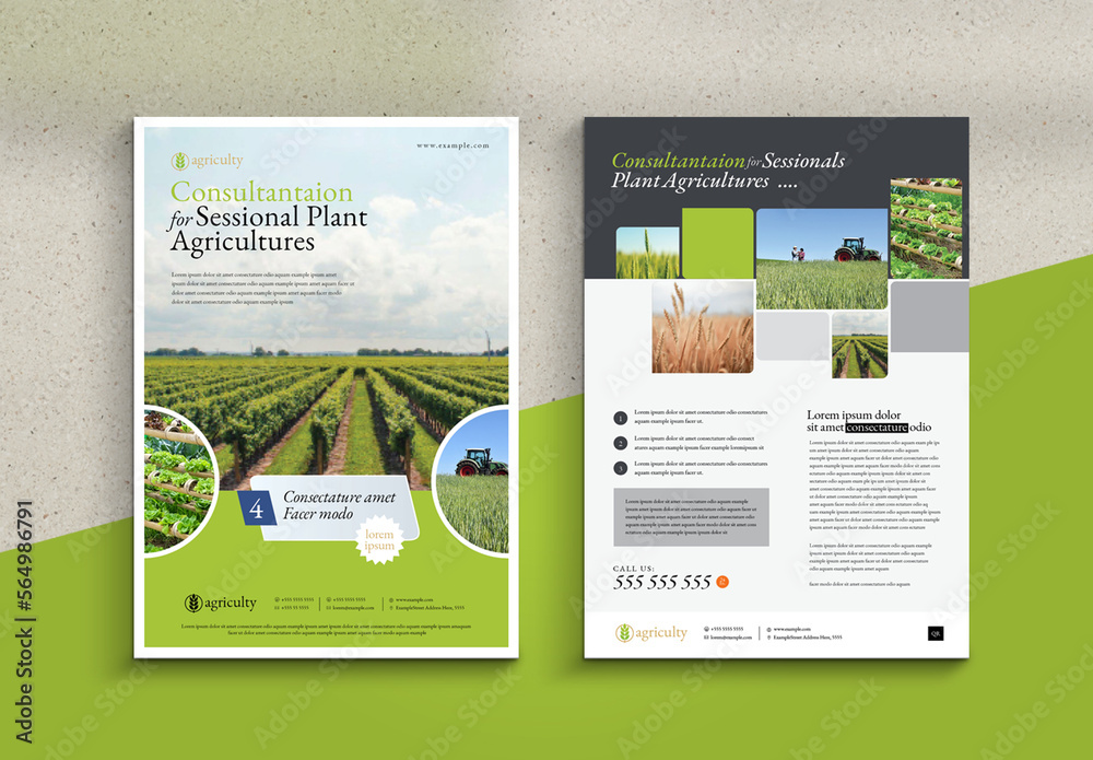 Agriculture Flyer Layout Stock Template 