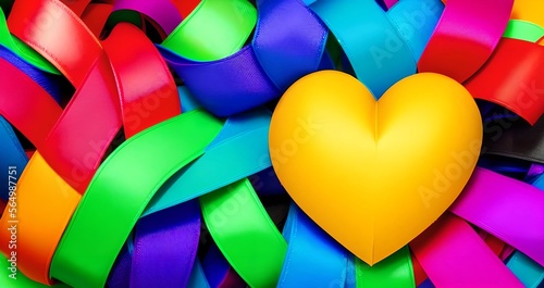 colorful ribbon heart shape...