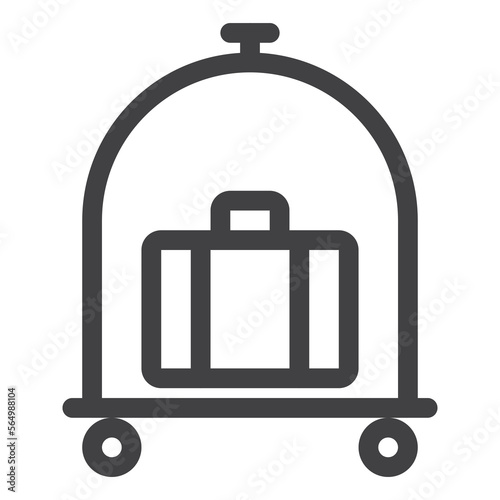 suitcase with luggage, thin line icon