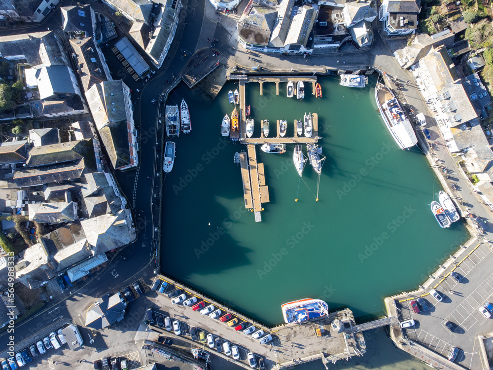 Padstow town from the air cornwall england uk 