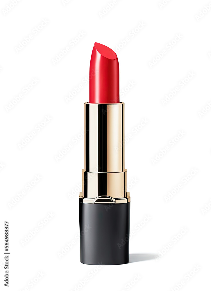 Fototapeta premium Beautiful lipstick isolated on white, generative ai.