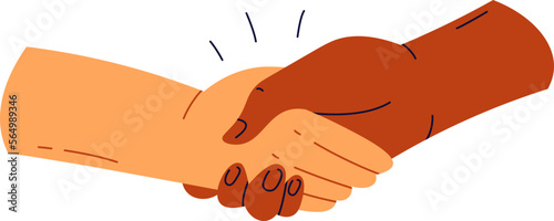 Handshaking flat icon Hands of different races