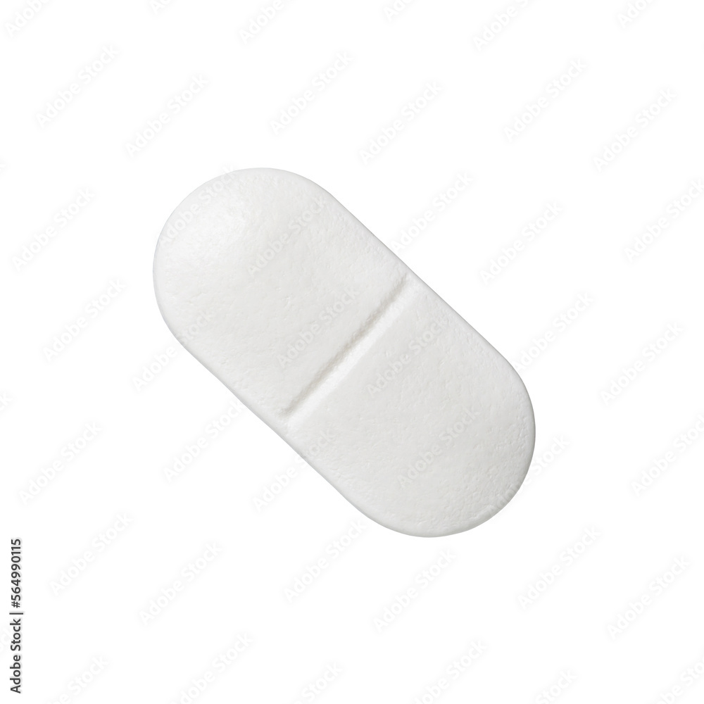 Tablet white medical oval one, medicine, isolated on white background with clipping path Tablet white medical oval one, medicine, isolated on white background with clipping path