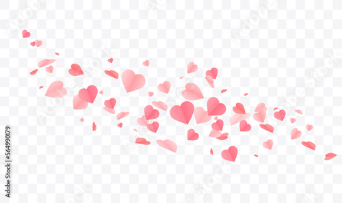 Hearts Shape confetti Background. Valentines Day Vector Template Design.