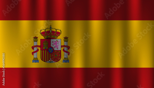 flag of  spain country nation symbol 3d textile satin effect  background wallpaper vector