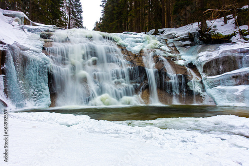 Mumlava Waterfall in Harrachov, Krkonose mountains, Czech Republic photo