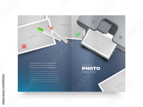 Brochure Printing printer photo theme Cover design template vector
