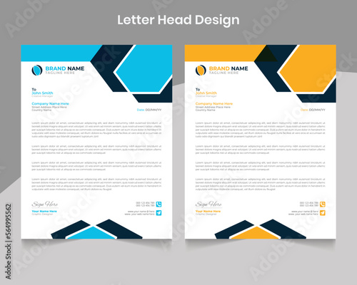 Abstract unique letterhead business template design