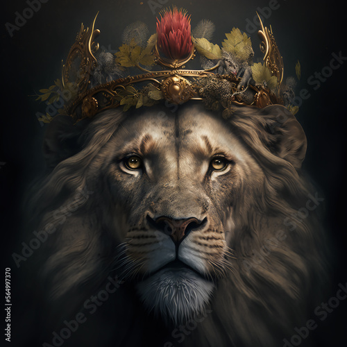portrait of a lion head Fototapeta