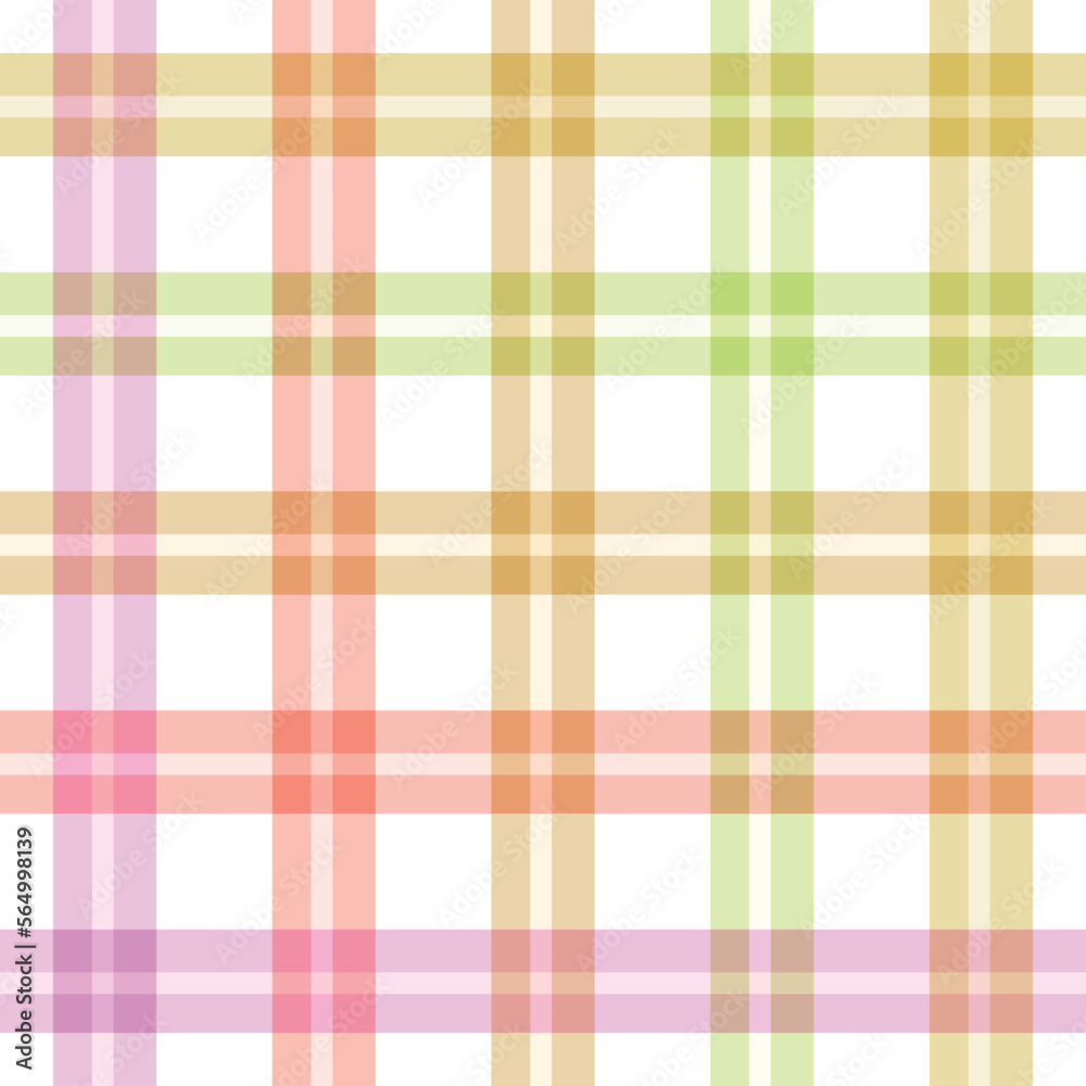 Cute Plaid tartan checkered seamless pattern in pastel colors pink, orange, green, and yellow. For spring fabric, textile and home decor Cute Plaid tartan checkered seamless pattern in pastel colors pink, orange, green, and yellow. For spring fabric, textile and home decor