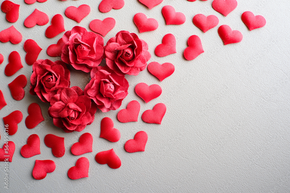 Love Valentines day romantic background. hearts and roses beautiful.Empty space Valentines day background with red hearts Love Valentines day romantic background. hearts and roses beautiful.Empty space Valentines day background with red hearts