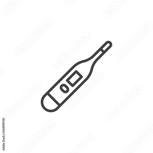 Digital thermometer line icon