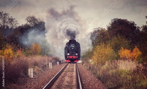 Steam train in the countryside