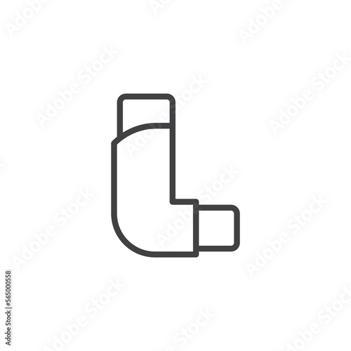 Asthma inhalator line icon