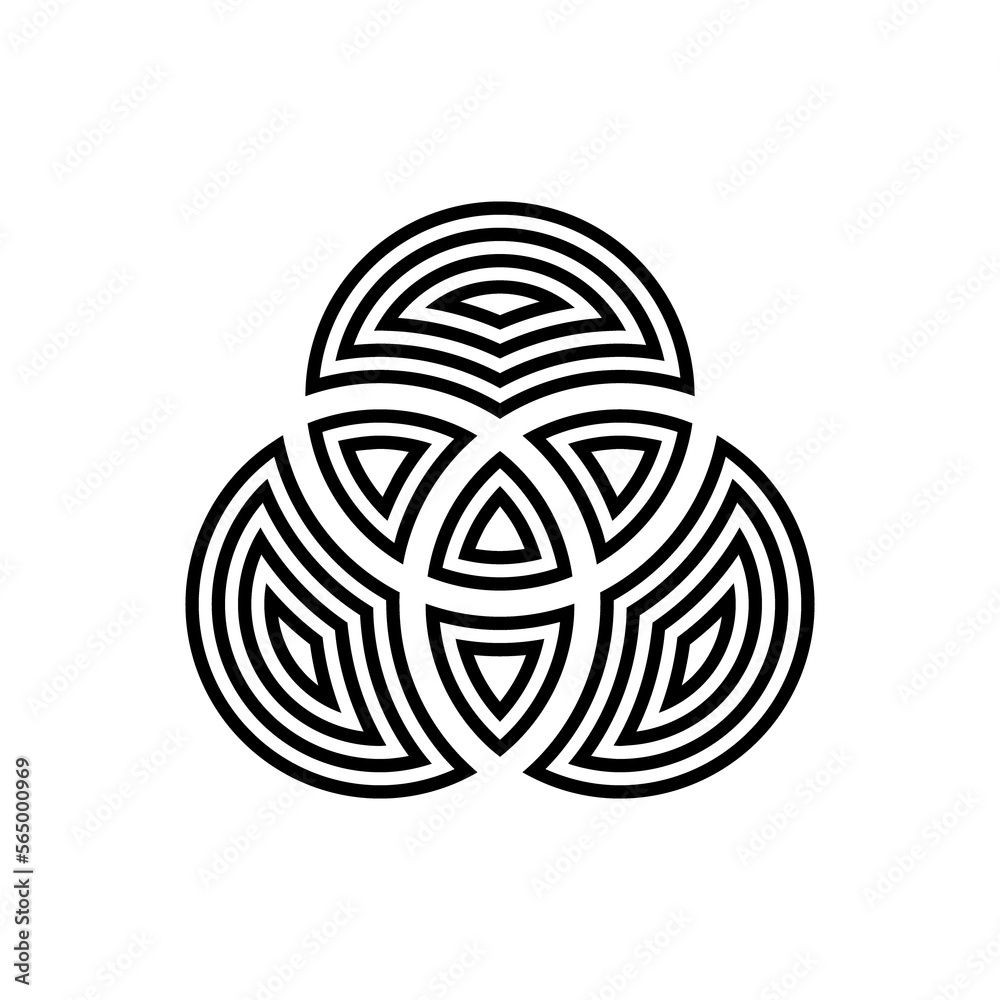 Line art of triquetra Celtic knot tribal design Line art of triquetra Celtic knot tribal design