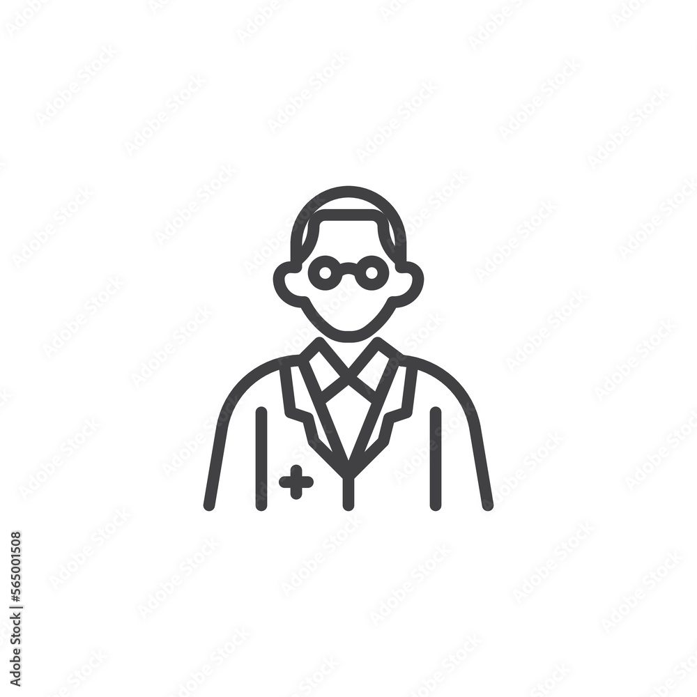 Pharmacist person line icon