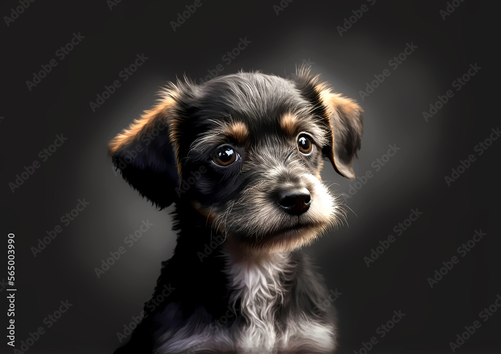 portrait of a dog generative ai illustration