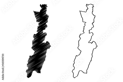 Ubata municipality (Bahia state, Municipalities of Brazil, Federative Republic of Brazil) map vector illustration, scribble sketch Ubata map